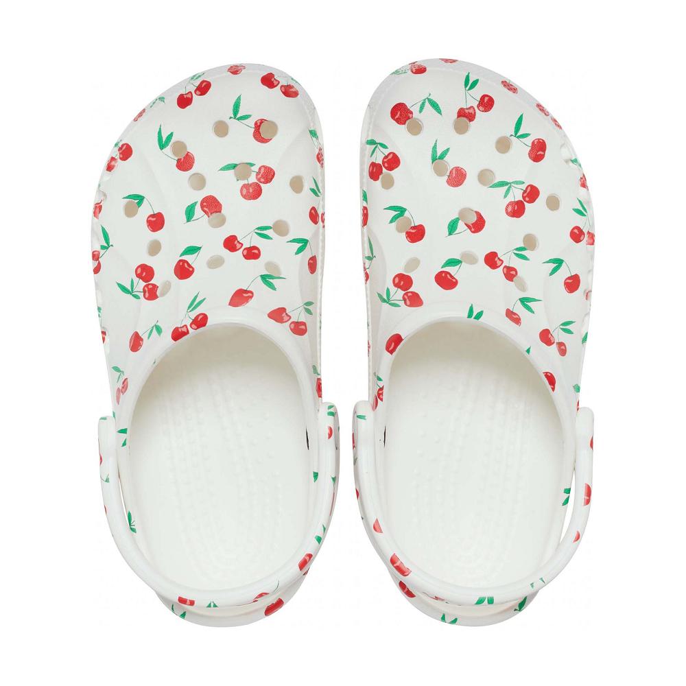 White / Cherry Men's Crocs Baya Seasonal Printed Clogs | NZ 0721LISH